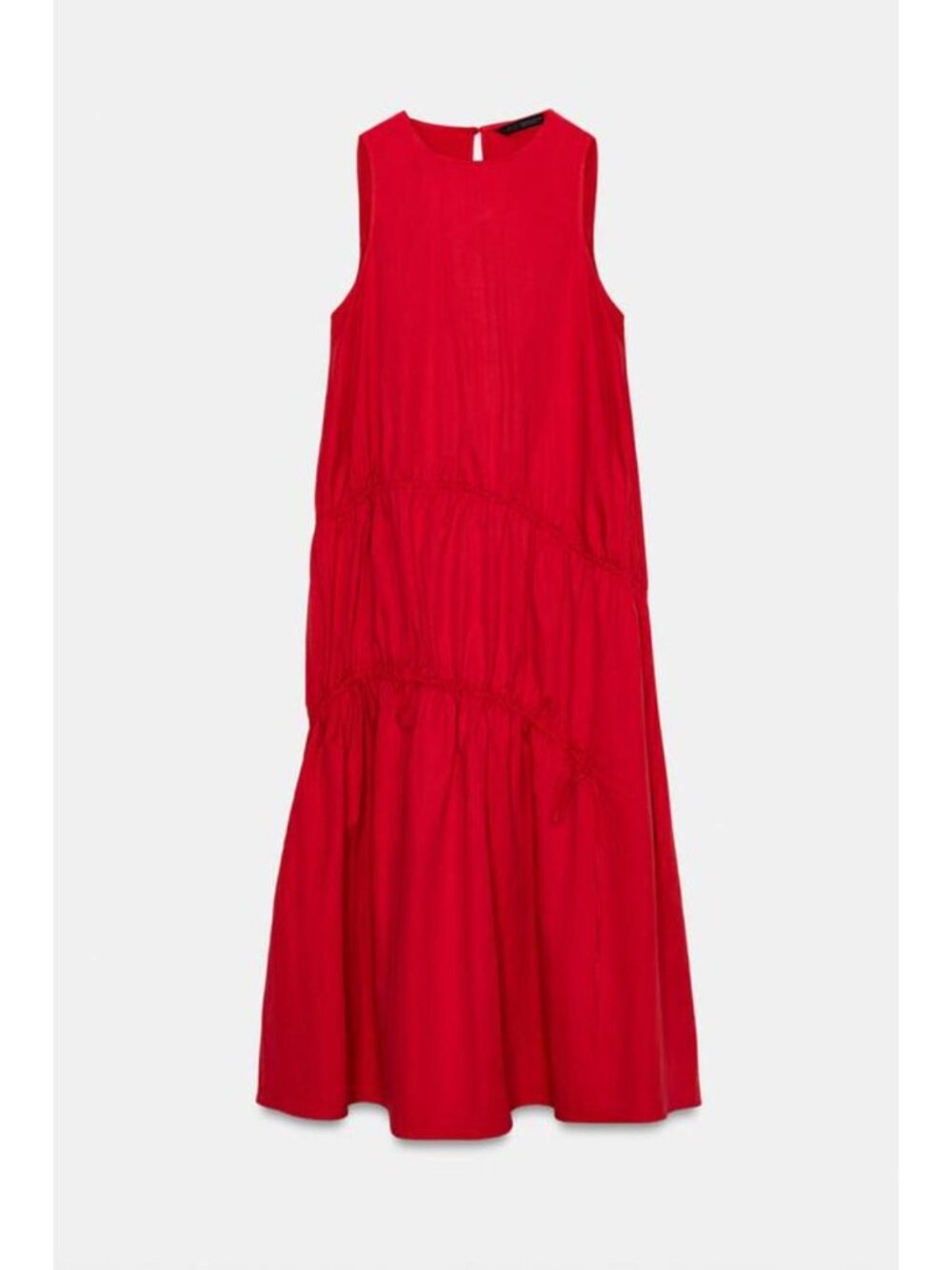ZARA NYLON MIDI DRESS WITH TIES